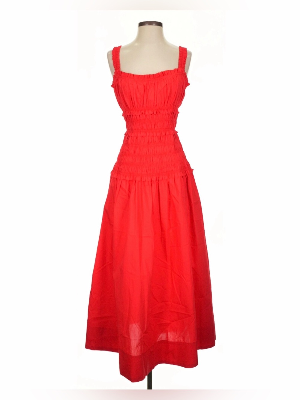 Skies Are Blue Red Smocked Maxi Dress